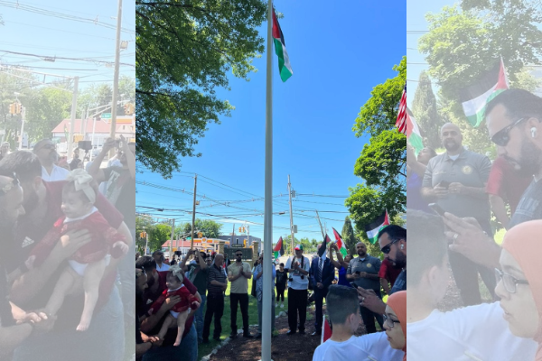 You are currently viewing جاليتنا تحتفل برفع علم فلسطين في مدينتي كليفتون وباترسون الأميركيتين